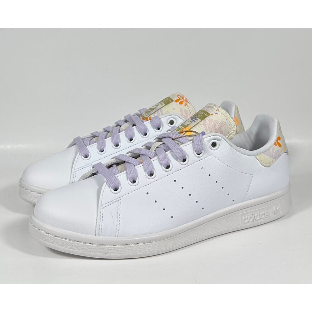 Adidas Stan Smith W “Floral Patch” White/Lilac — Women’s 8.5 — Brand New 🌸 - Picture 2 of 9
